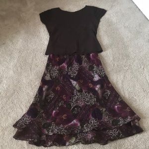 Skirt and top set